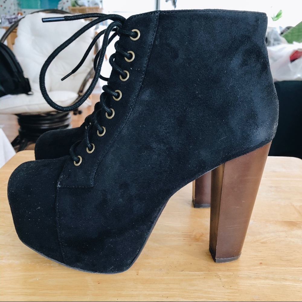 Speed Limit 98 chunky platform heel booties, black